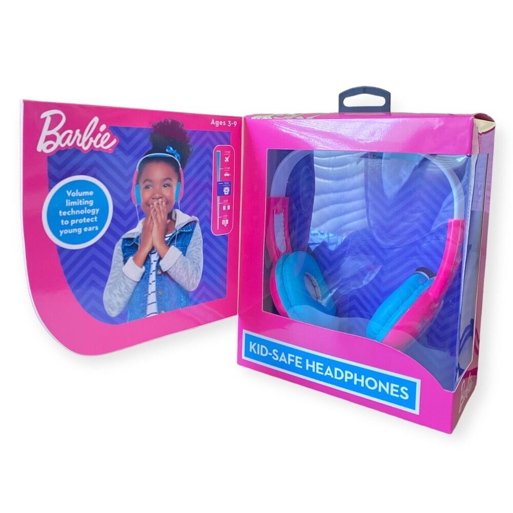 BARBIE Headphones for Kids, Kid Safe Headphones Volume Limiting Protect Ears